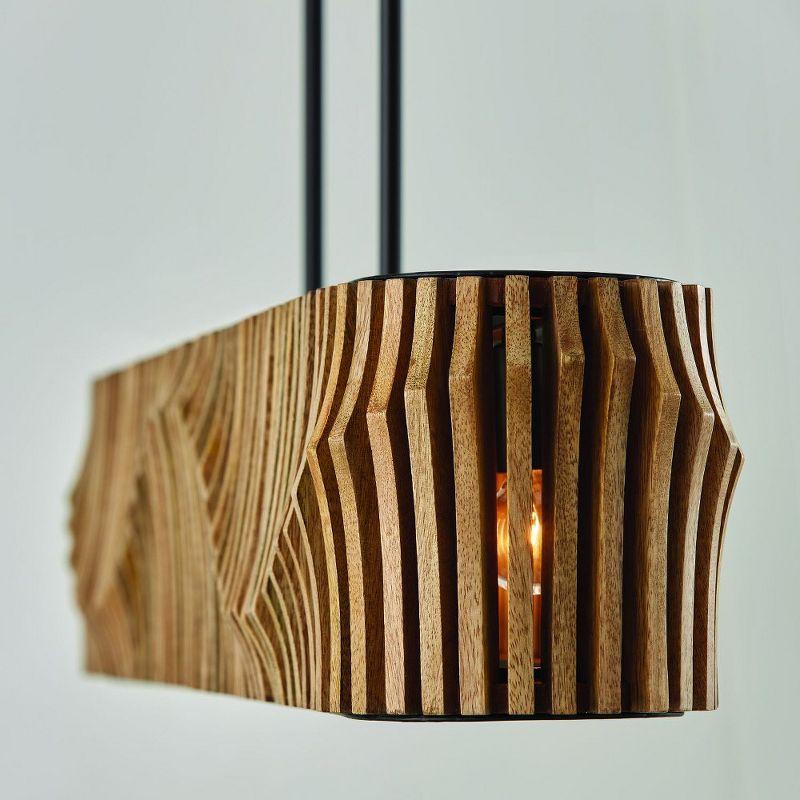 Capital Lighting Archer 6 - Light Island Pendant Light in  Light Wood/Matte Black