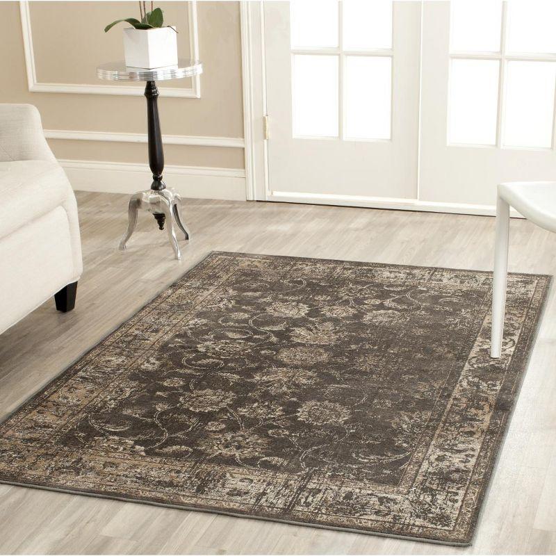 Vintage VTG117 Power Loomed Indoor Skid-Resistant Area Rug - Soft Anthracite - 4'x5'7" - Safavieh