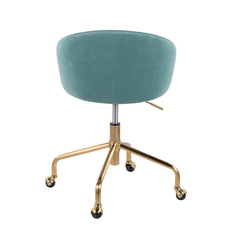 Claire Task Chair: Swivel, Adjustable, Padded, Gold Frame - LumiSource