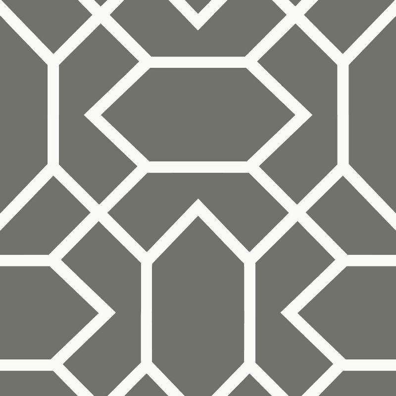 Dark Gray Geometric Vinyl Peel and Stick Wallpaper Roll