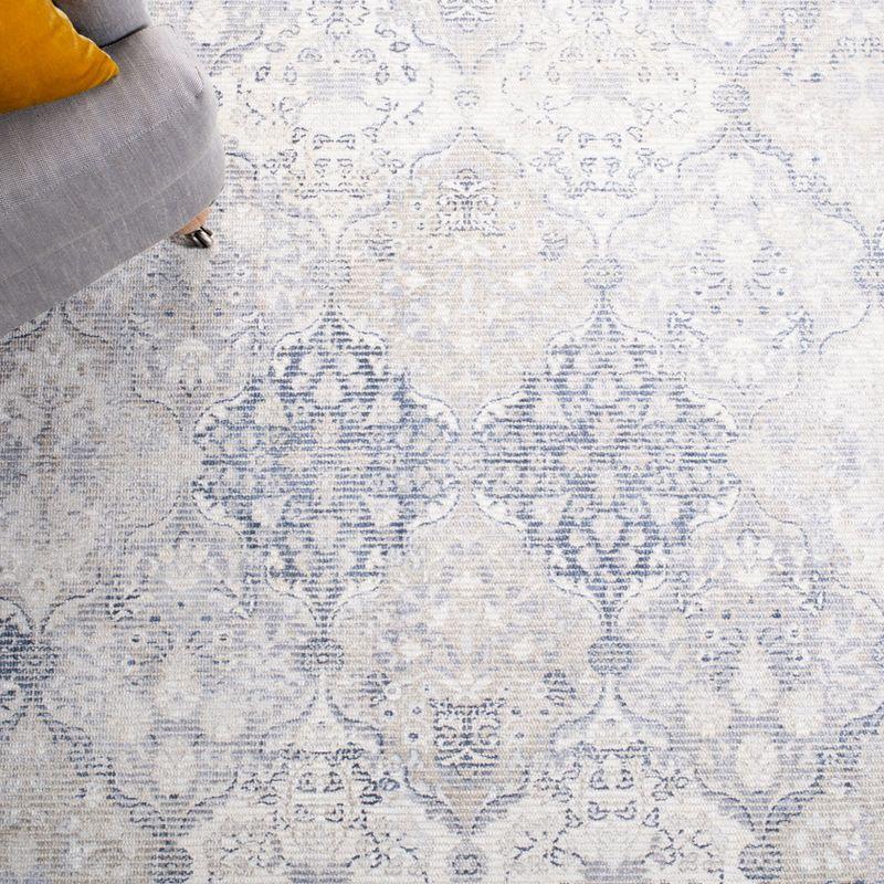 Restoration Vintage RVT705 Hand Loomed Indoor Area Rug - 6'x6' - Ivory/Blue - Safavieh