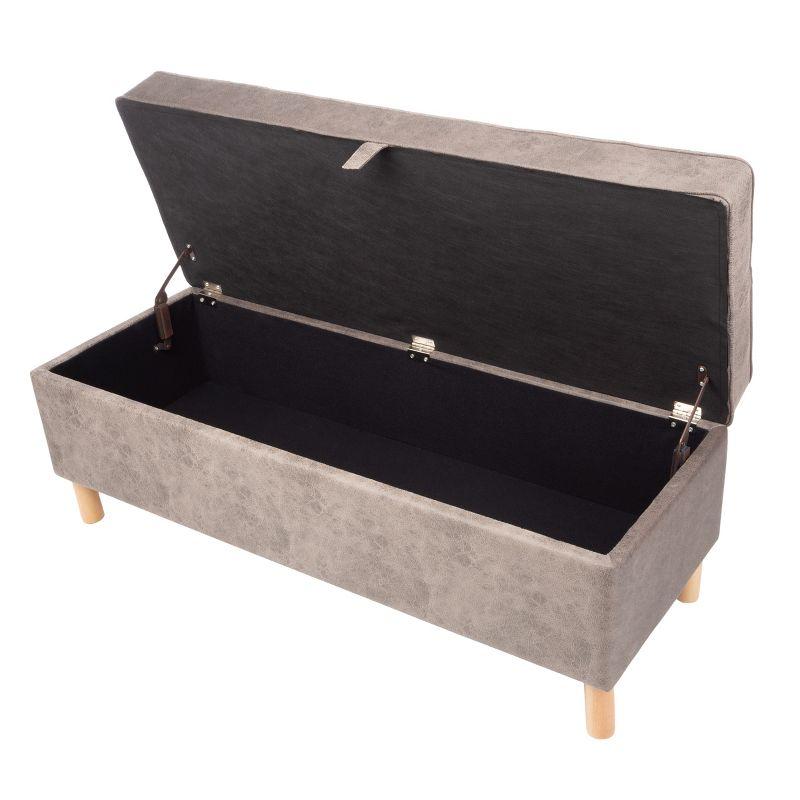 Lavish Home Upholstered Storage Ottoman with Lift Top