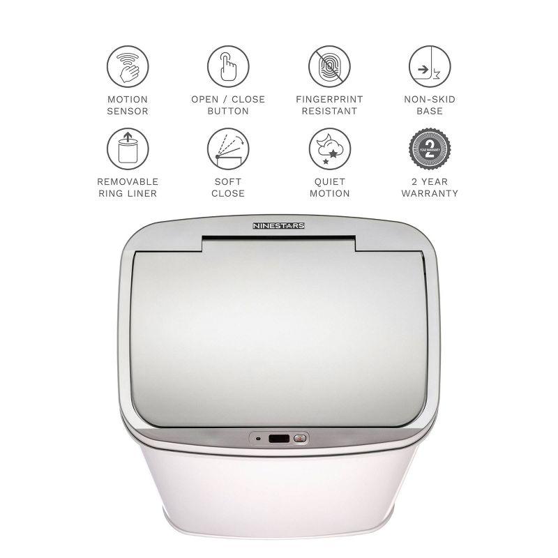 Nine Stars 13.2 Gallon Stainless Steel Motion Sensor Trash Can