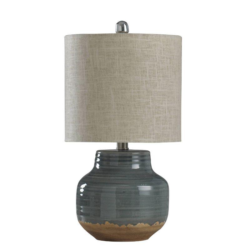 Prova 20" Grey Ceramic Table Lamp with Beige Hardback Shade