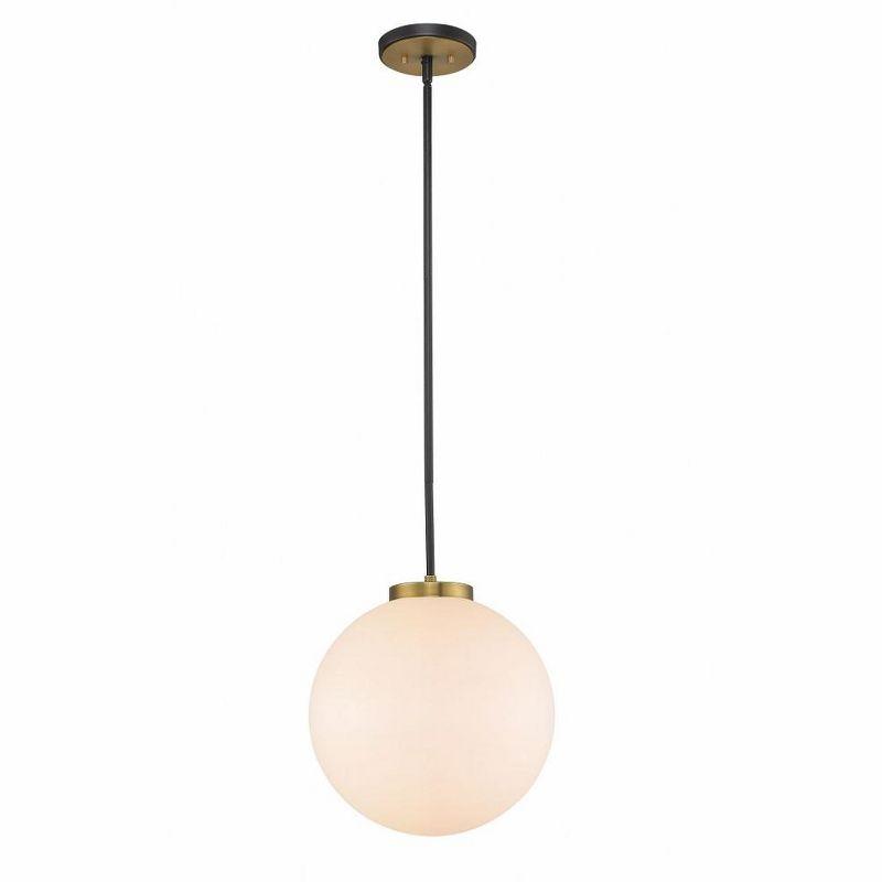 Z-Lite Parsons 1 - Light Pendant in  Matte Black/Olde Brass