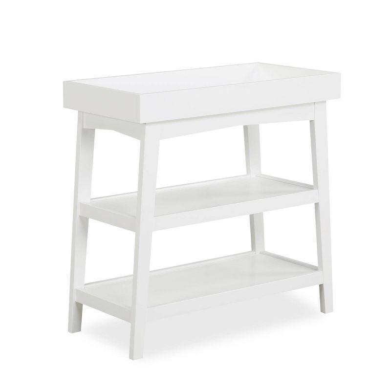 White Pine Wood Baby Changing Table with Storage Shelves