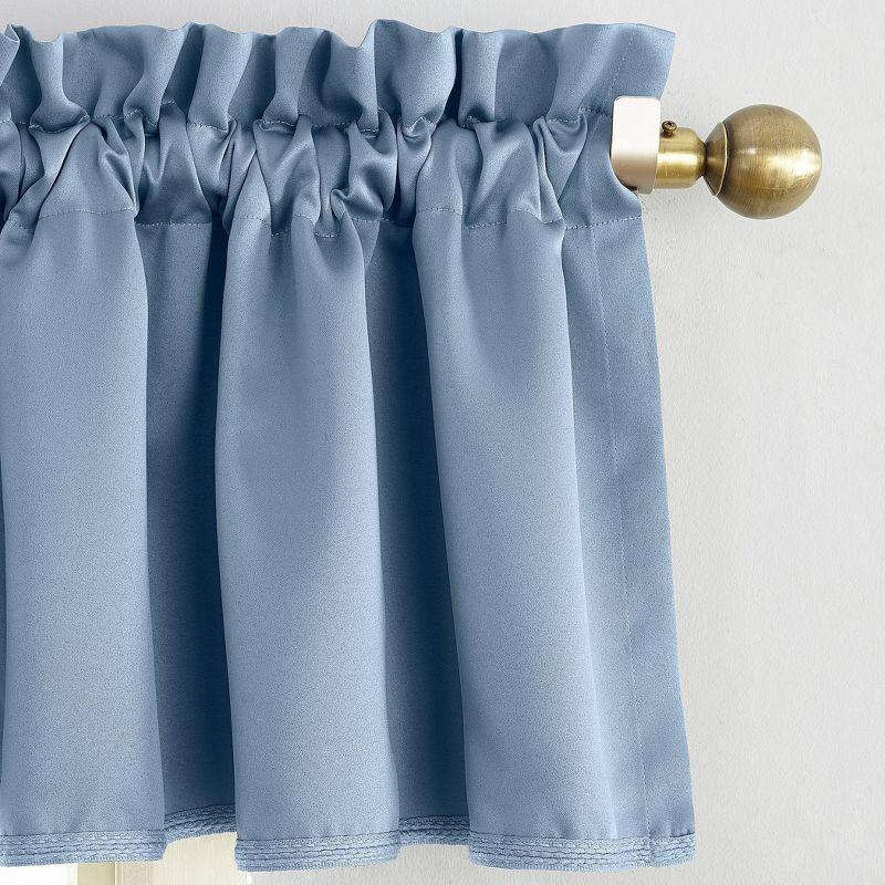 Vintage Blue Room Darkening Rod Pocket Curtain Valance