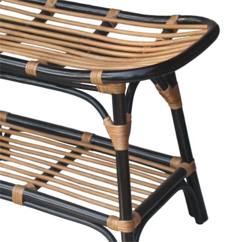 New Pacific Direct Damara Rattan Bench w/ Shelf