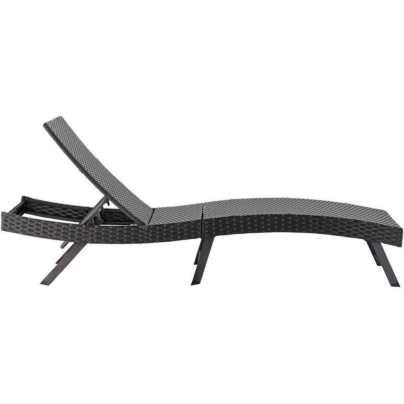 Teal Island Designs Ayanna Black Metal Adjustable Outdoor Lounge Chair