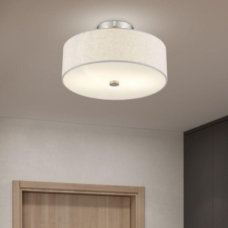 Livex Lighting Meridian 2 - Light Semi-Flush Mount in  Brushed Nickel