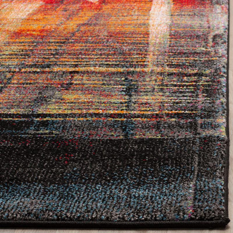 Colorful Abstract Low Pile Square Area Rug