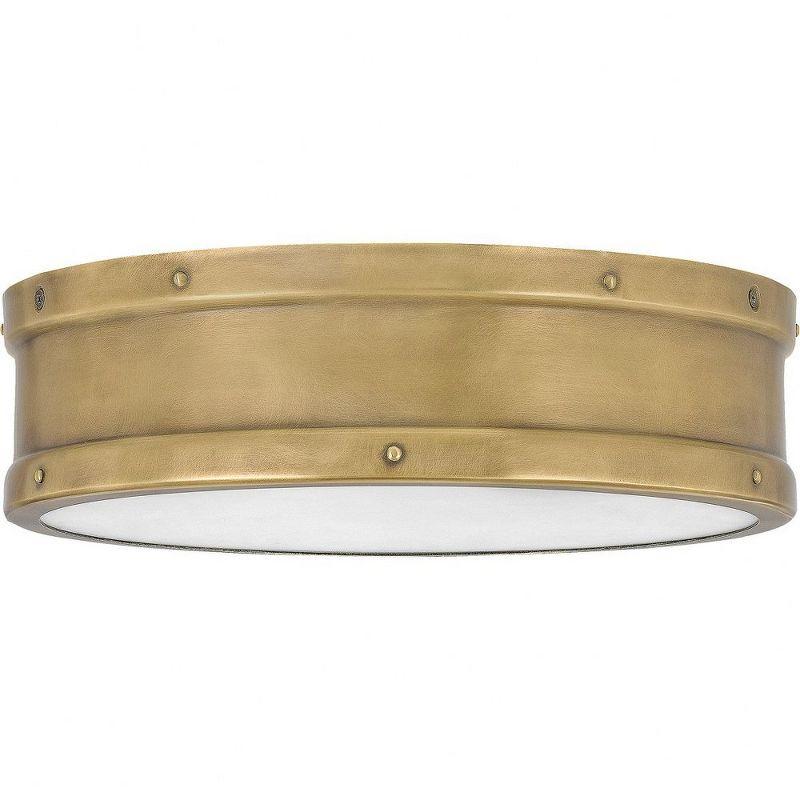 Quoizel Lighting Ahoy 1 - Light Flush Mount in  Weathered Brass