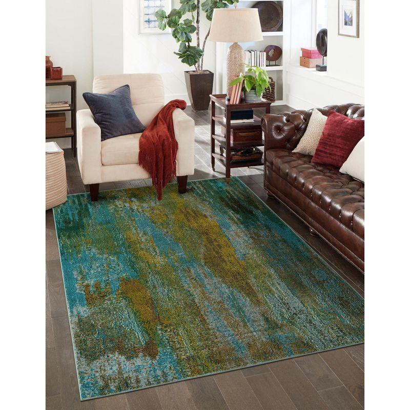 Unique Loom 2' 2 x 3' 1 Jardin Lilly Turquoise Area Rug