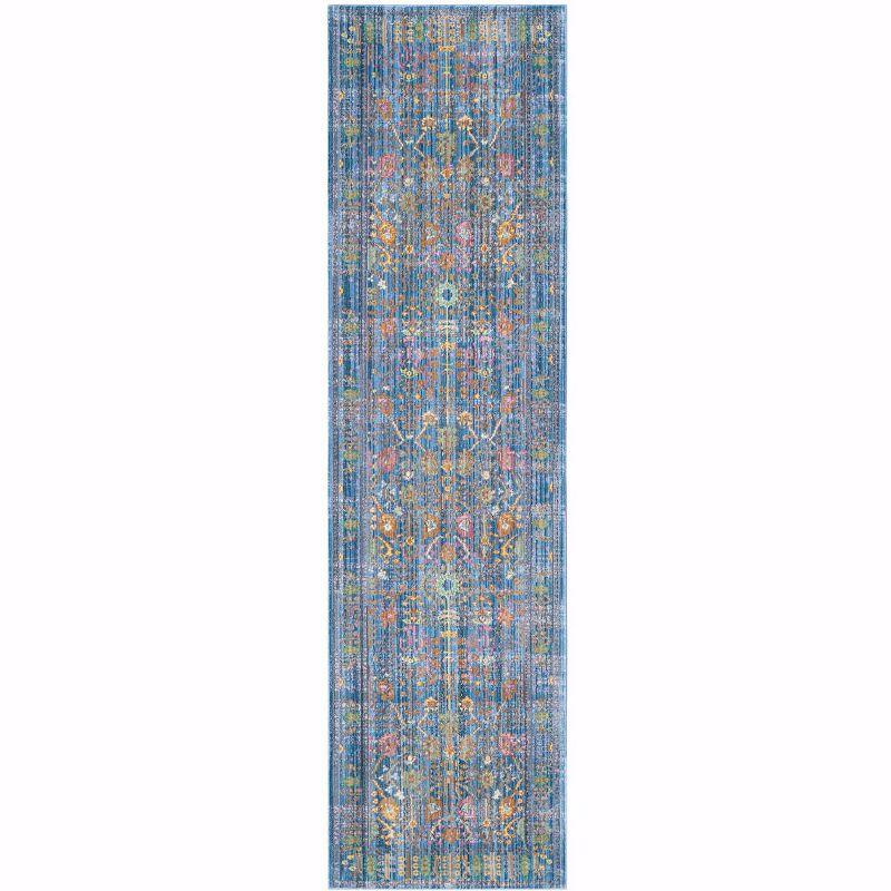 Lustrous Blue Overdyed 27" Hand-Knotted Runner Rug