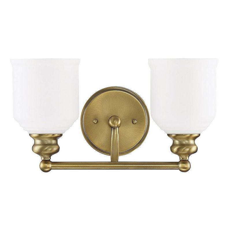 Savoy House Melrose 2 - Light Vanity in  Warm Brass