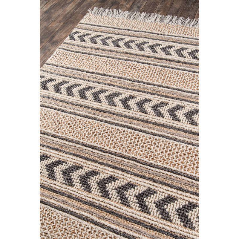 Momeni Esme Striped Handwoven Area Rug Charcoal Gray