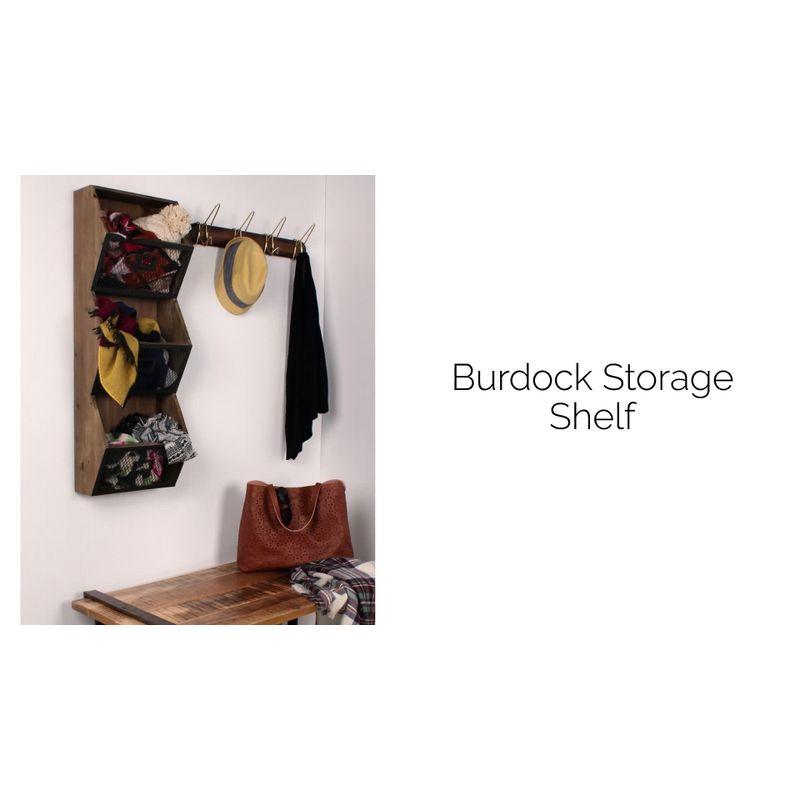 Burdock Rustic Brown Wood and Metal Wall Organizer