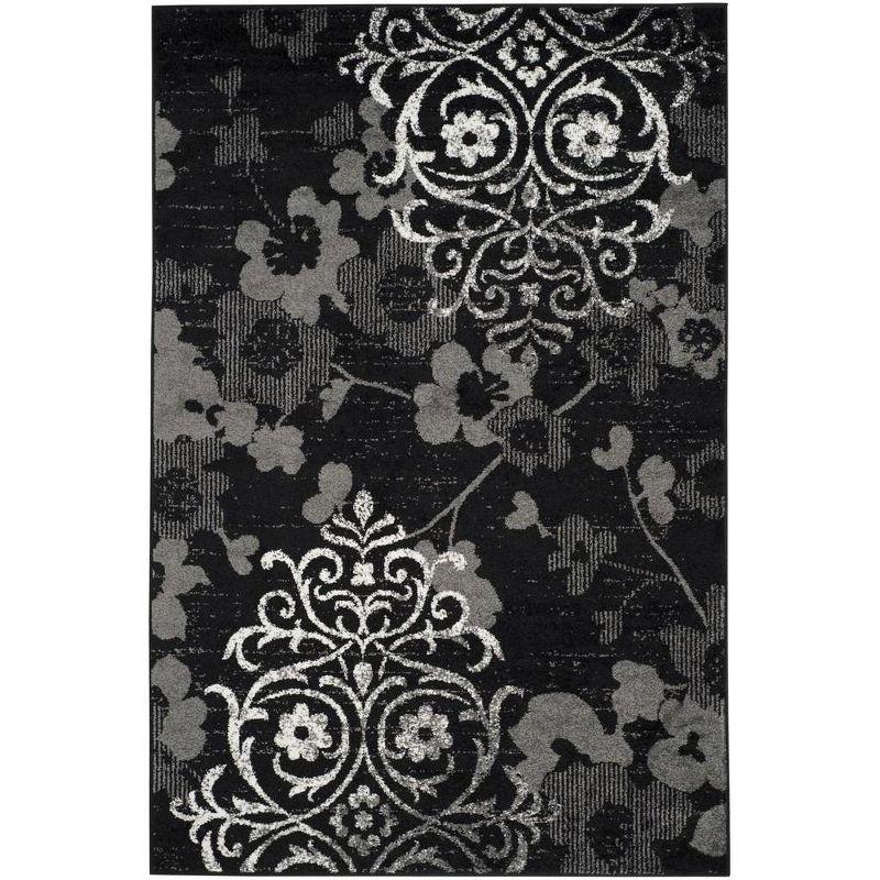 Adirondack ADR114 Machine Made Indoor Area Rug - Black/Silver - 6'x9' - Safavieh