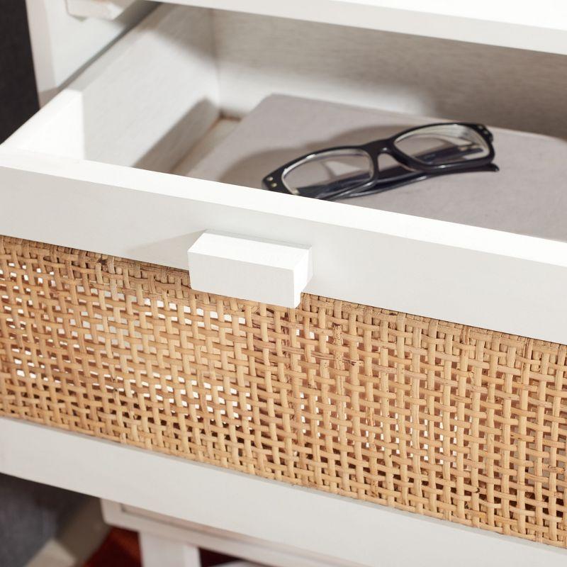 Hedwig 2 Drawer Nightstand - White/Natural - Safavieh.