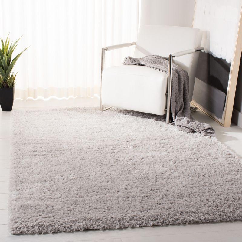 Madrid Shag 200 MDG256 Power Loomed Indoor Area Rug - Silver - 4'x6' - Safavieh