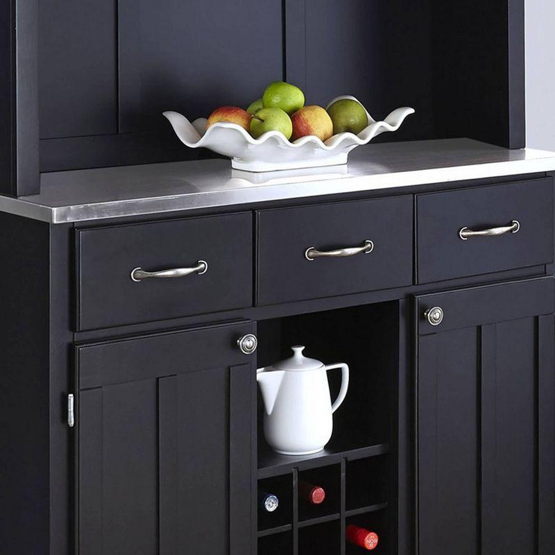 Stainless Top and Hutch Sideboard Buffet Servers- Home Styles