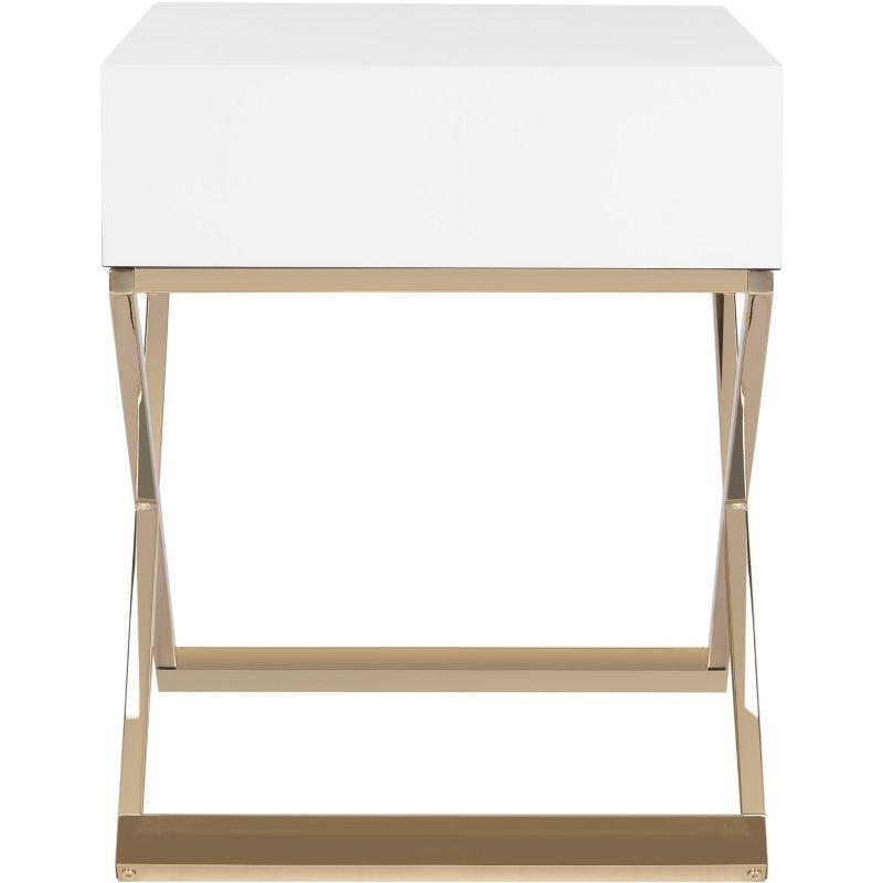 Zarina Modern Cross Leg End Table - White - Safavieh.