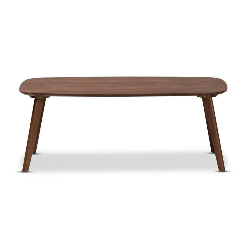 Dahlia Coffee Table Walnut - Baxton Studio: Mid-Century Modern Design, Rubberwood Frame, 43.3" Wide