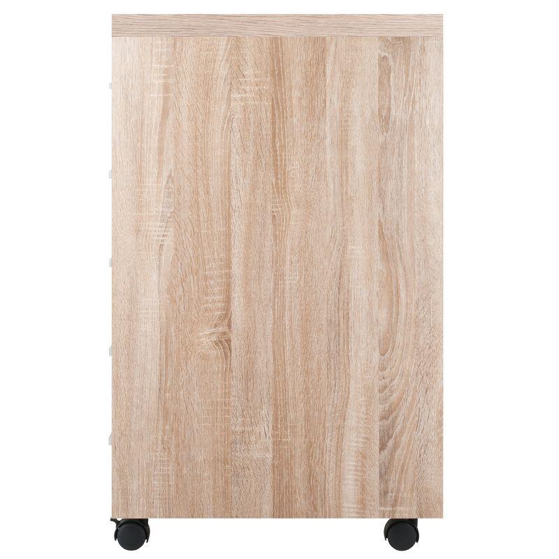 Winsome Kenner Mobile 5 Drawer Storage Cabinet Wood: Mid-Century Modern, Universal Organizer, Wood Composite