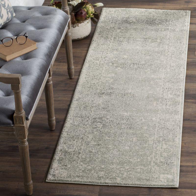 Evoke EVK270 Power Loomed Runner Rug  Silver / Ivory 2'-2" X 11' - Safavieh.