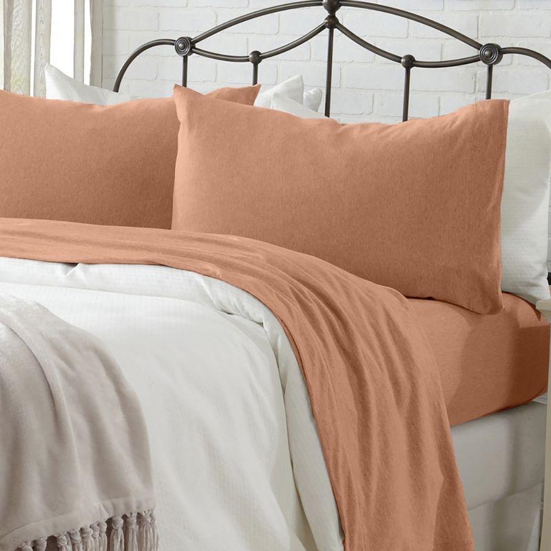 Terracotta Twin XL Jersey Knit Cotton Blend Sheet Set