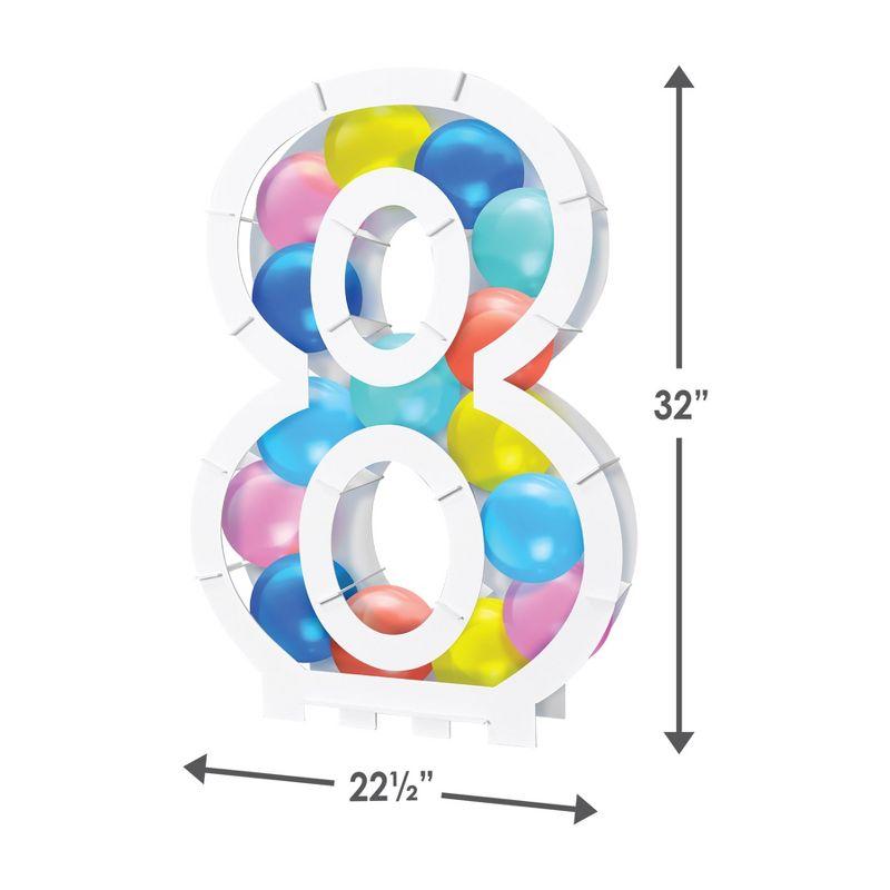 Beistle Balloon Mosaic Number  8  Frame, 32" x 22½", (1/Box) White