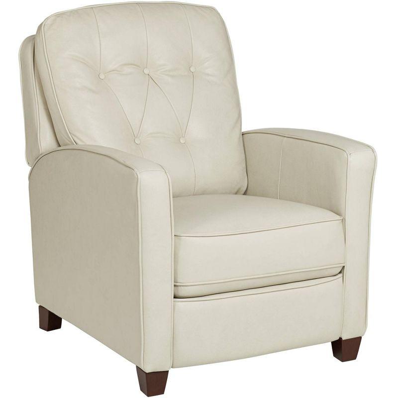 Livorno Pearl Leather Push Recliner Chair in Modern Style