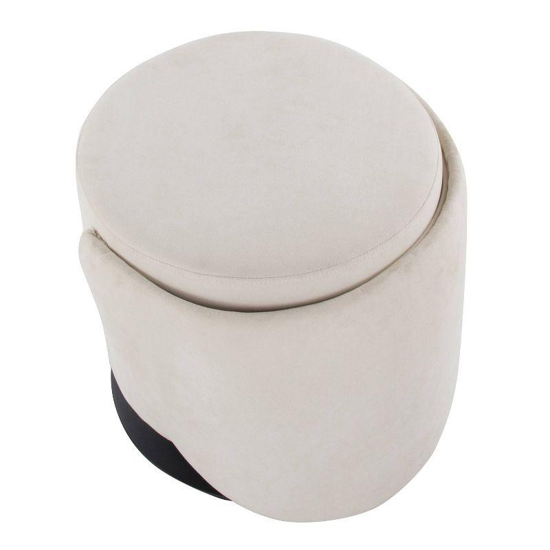Finch Swivel Accent Chair Black/Cream - LumiSource: Adjustable Backrest, Metal Frame, Polyester Upholstery