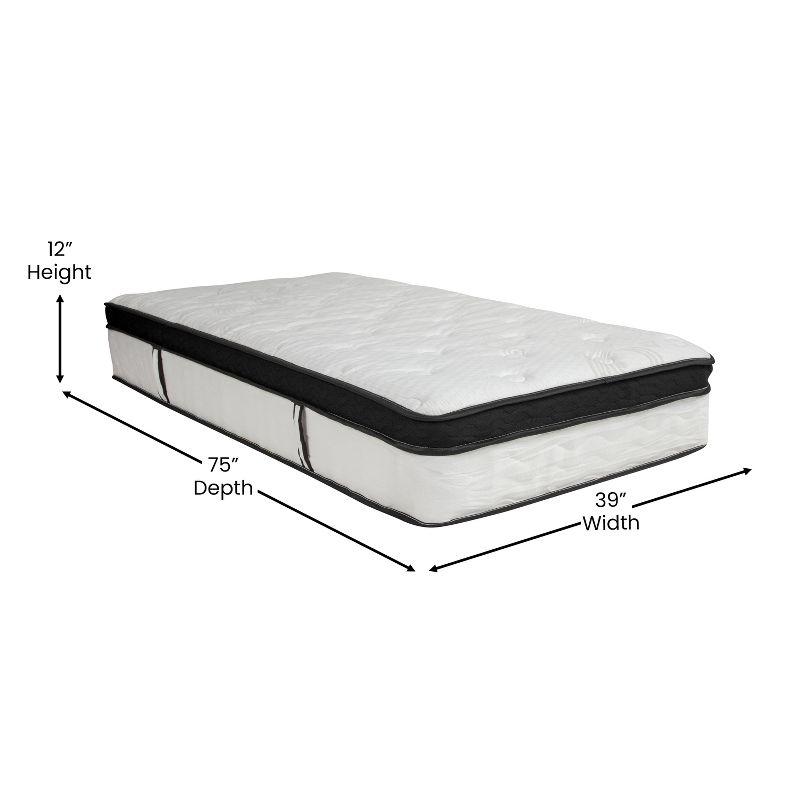 Merrick Lane Hulen 12 Inch Hybrid Pocket Spring & CertiPUR-US Certified Memory Foam Mattress