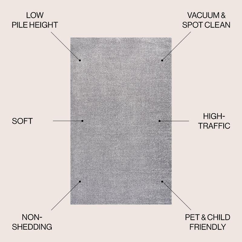 3'x5'Oval  Haze Solid Low-Pile, Gray - JONATHAN Y