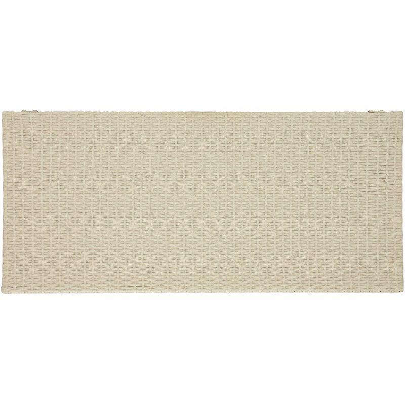 Oliveira Outdoor Cushion Deck Box - Beige/White Cushion - Safavieh