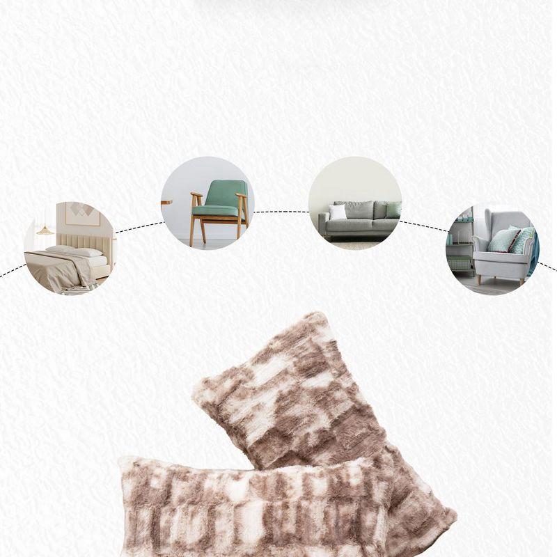 Cheer Collection Geometric Faux Fur Throw Pillow