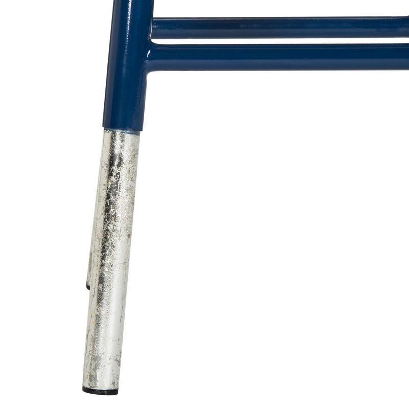Kenzie Silver Dipped Counter Stool - FOX3211 - Navy/Silver - Safavieh Couture