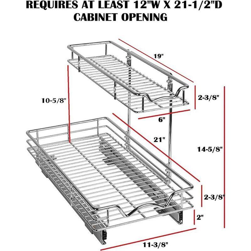Hold N' Storage - 2 Tiers Under the Sink Organizer and Storage Pull Out - 11" W x 21" D