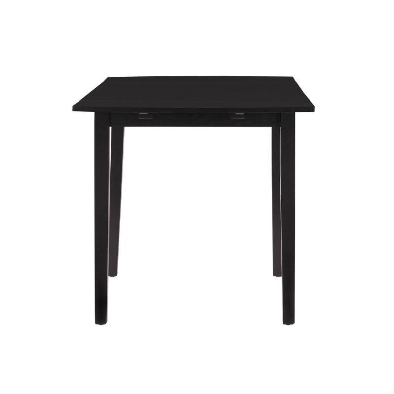 Torino 48" Extendable Solid Rubberwood Square Dining Table in Black