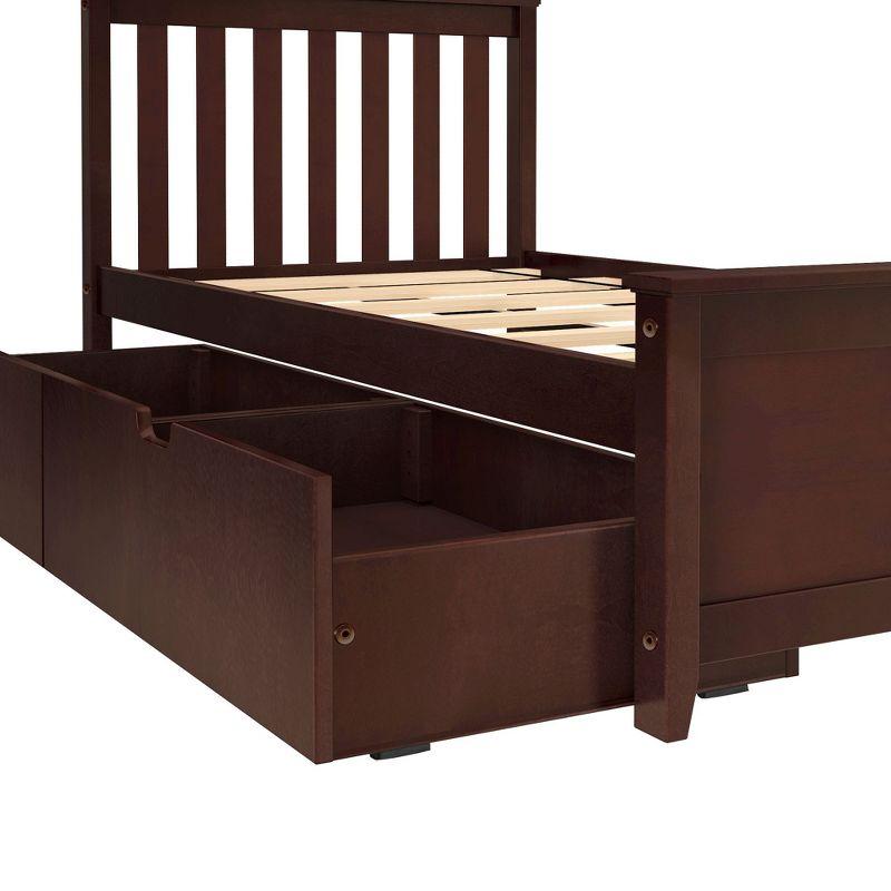 Max & Lily Twin-Size Platform Bed with Underbed Storage Drawers