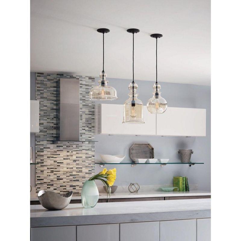 Staunton Bronze Pendant Light with Champagne Glass Shade