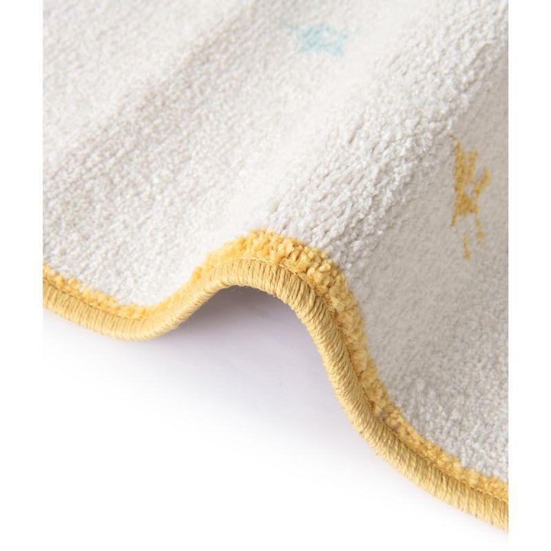 Unique Loom Whimsy Kids Collection Area Rug - Grizzly (2' 2" x 2' 11" Rectangle Ivory and Gray/Yellow)
