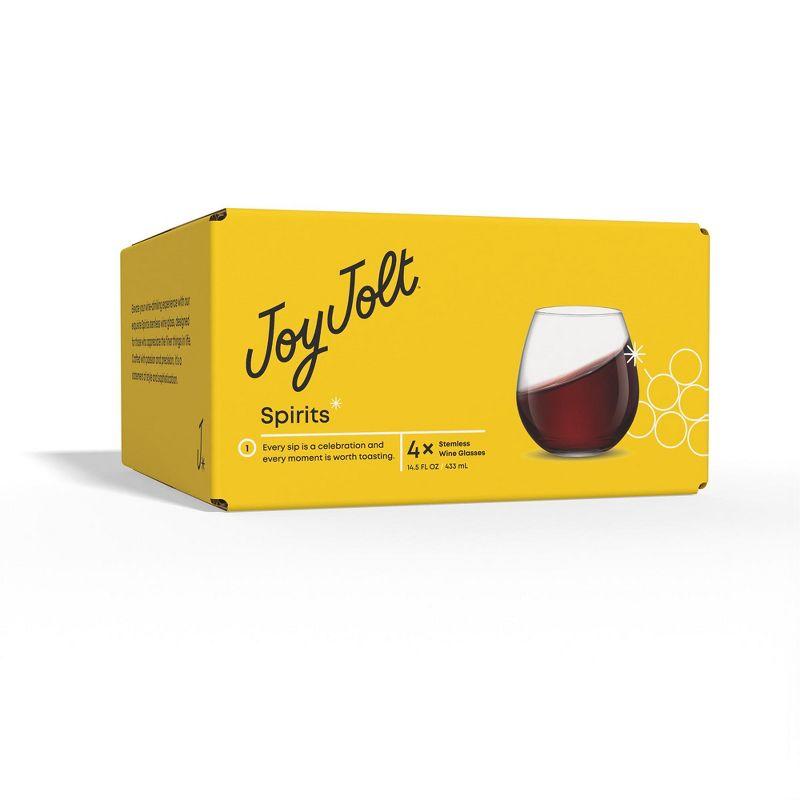 JoyJolt Spirits Stemless Wine Glasses, 15oz.