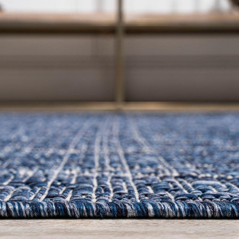 2'x8' Madaba Moroccan Trellis Indoor/Outdoor Runner Rug, Navy/Light Gray - JONATHAN Y