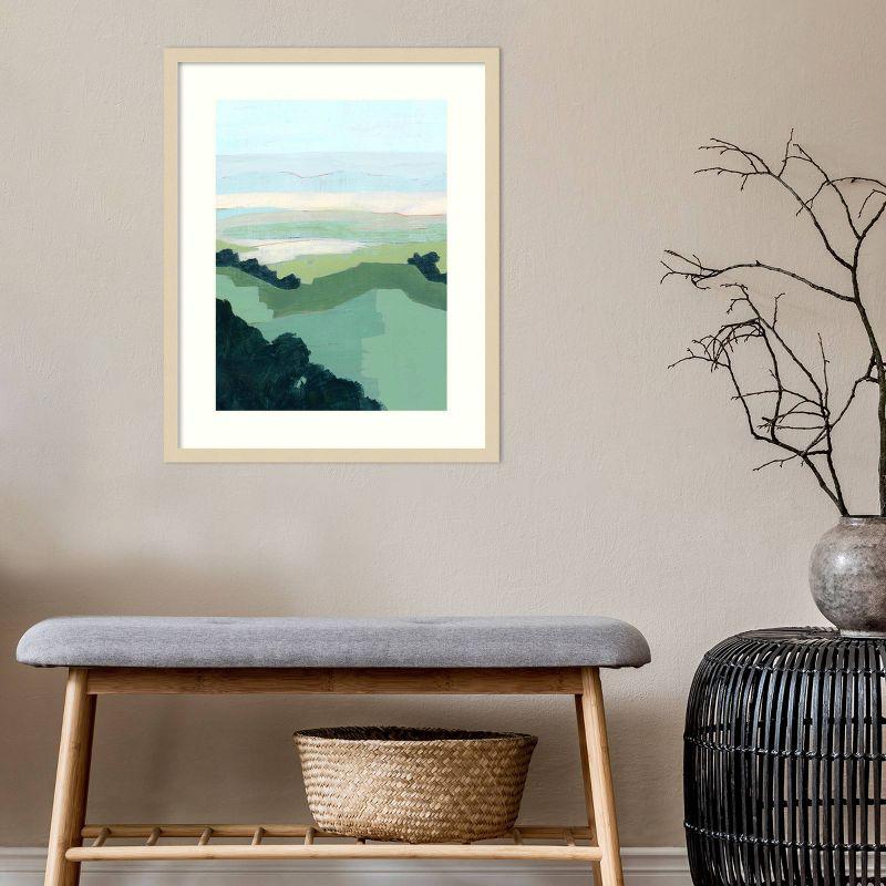 Halcyon Overlook I Green and Blue Framed Wall Art Print