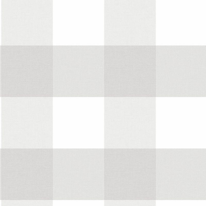 NuWallpaper Farmhouse Plaid Peel & Stick Wallpaper: Removable Vinyl, Self-Adhesive, Washable, Classic Gray Pattern, 30.75 Sq Ft Coverage