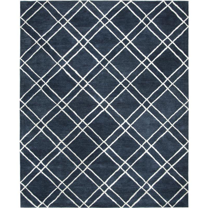 Himalaya HIM901 Hand Tufted Area Rug - Navy/Silver - 8'6"x12' - Safavieh.