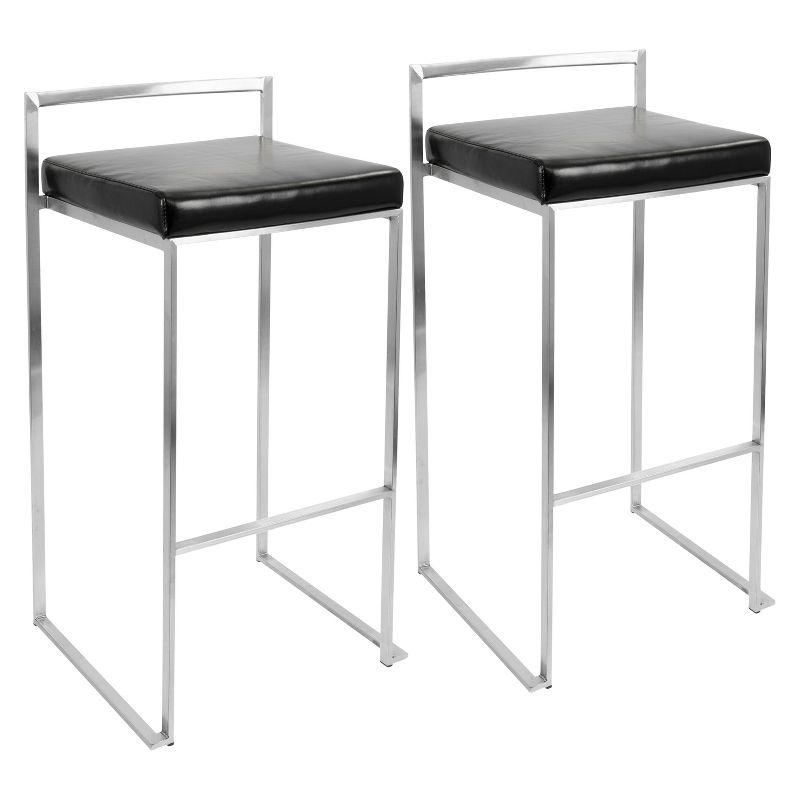 34" Set of 2 Fuji Contemporary Stackable Barstools - LumiSource