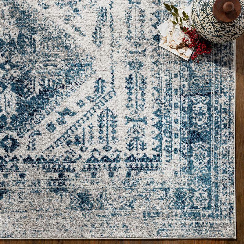 Mark & Day Jules 5'3"x5'3" Square Woven Indoor Area Rugs Sky Blue/LightGray/White/Navy